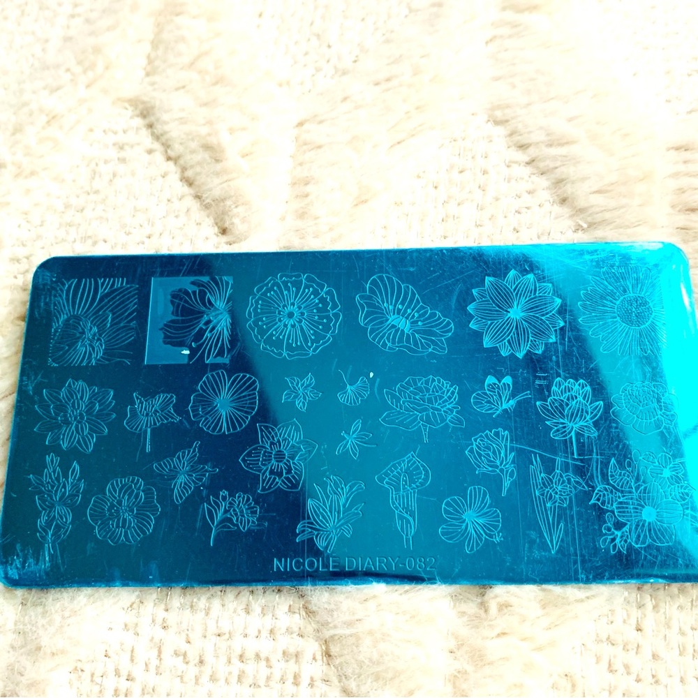 New Nicole Diary 082 flower floral nail polish stamping plate for nail art